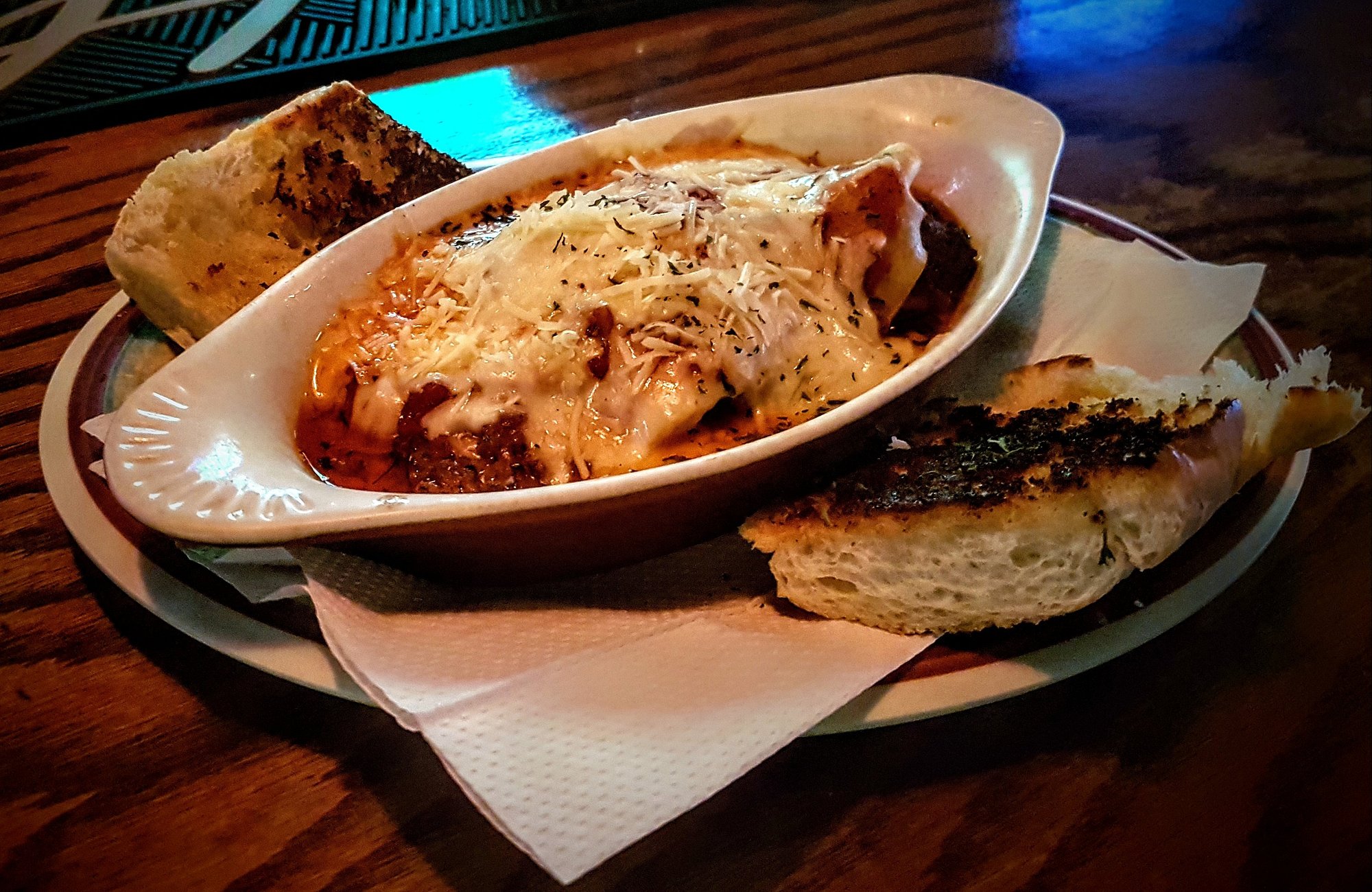 Homemade lasagna at PD's Cayman